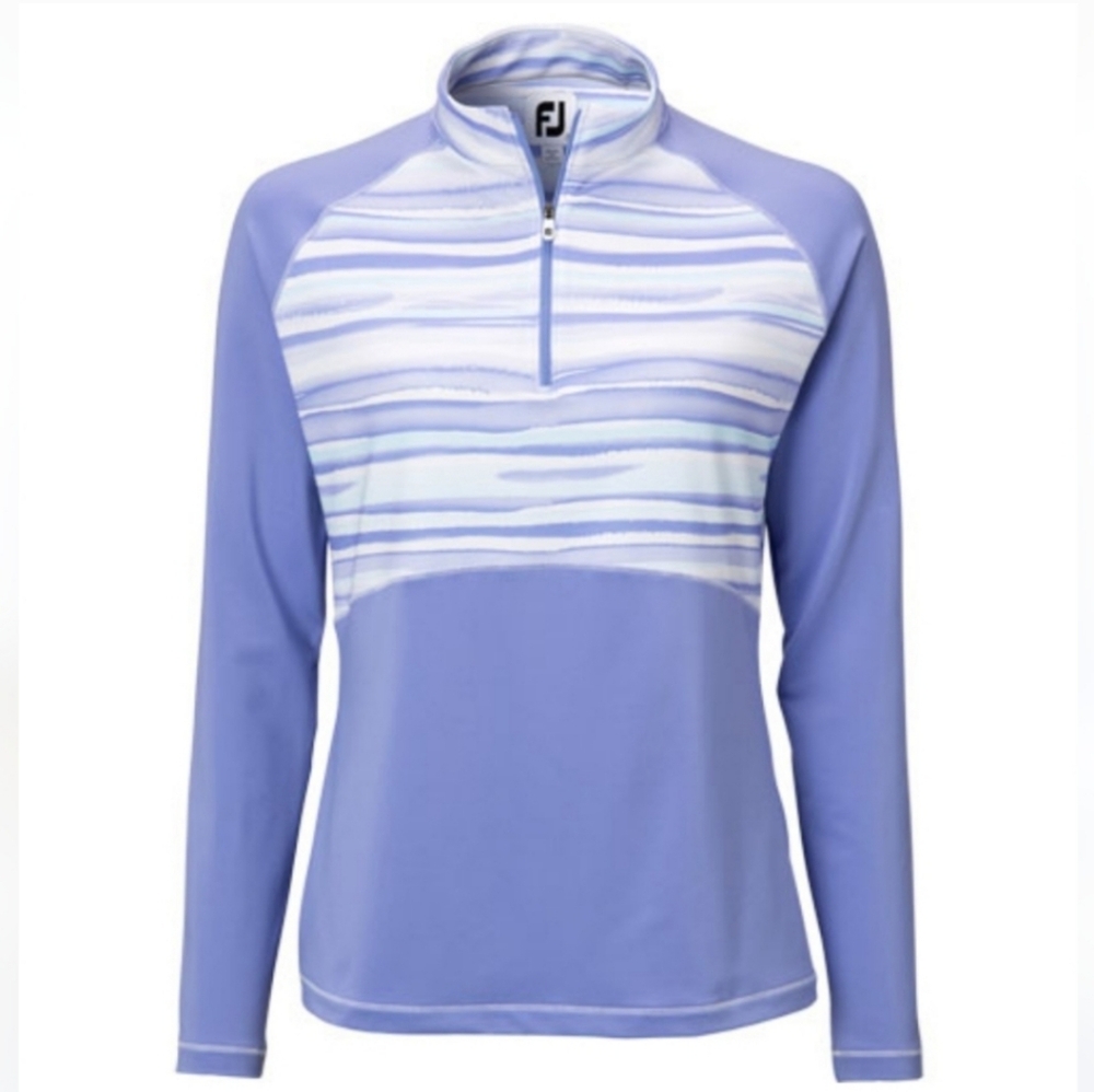 NWT Footjoy Purple Arnold Palmer Watercolor Raglan Half-Zip Sweatshirt Size XS
